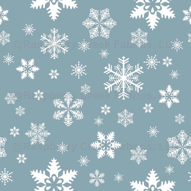 Snowflake Pattern, White Snowflakes, Snow, Gray-Blue