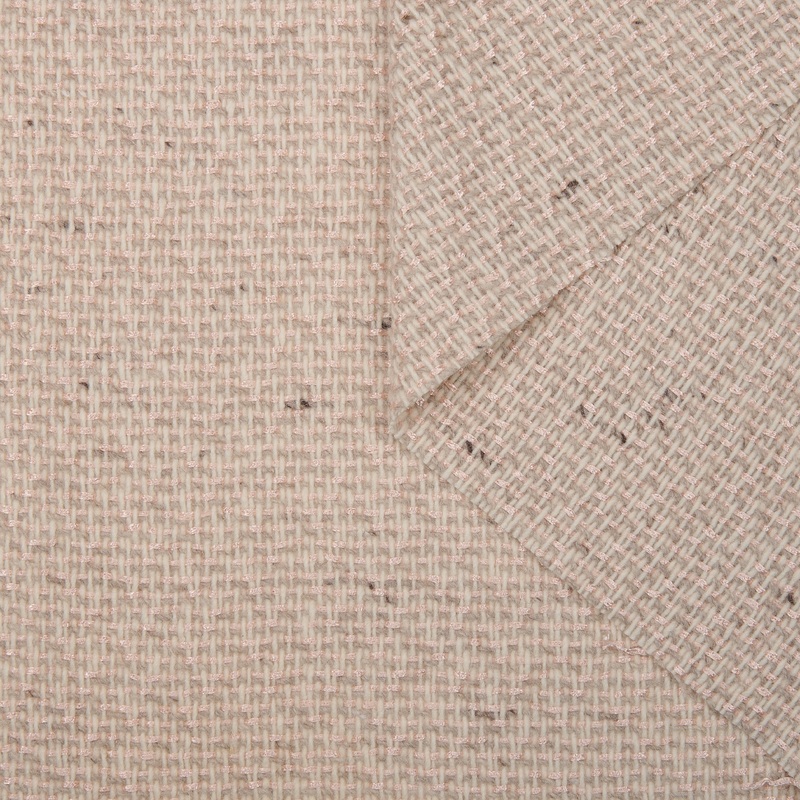 TRI-COLOR WOOL BLENDED TWEED LIGHT PINK MULTI
