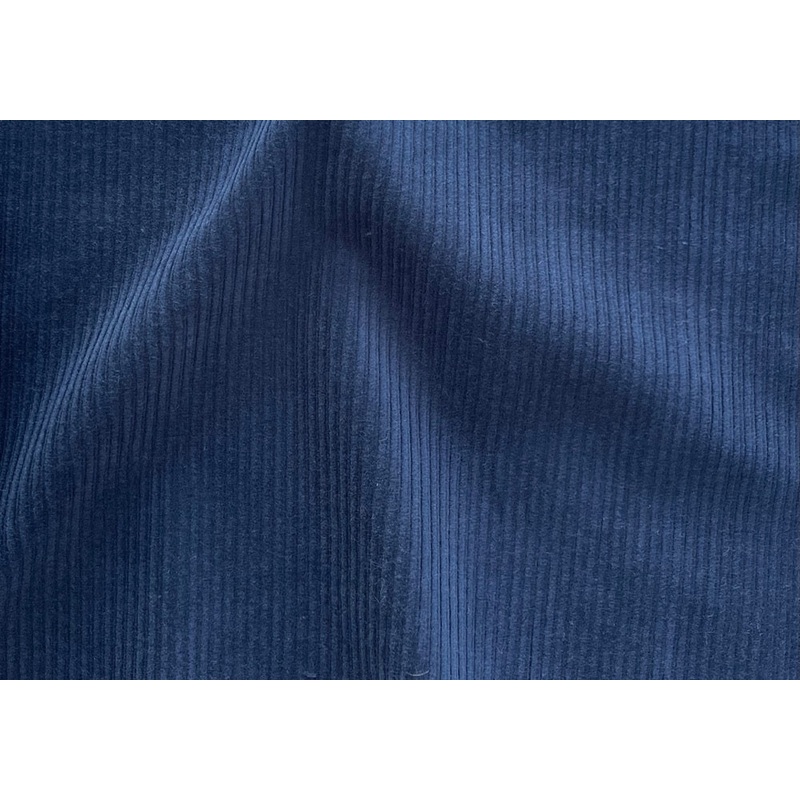 Admiral Navy Blue Stretch Mid-Wale Cotton Corduroy (Made in Italy)