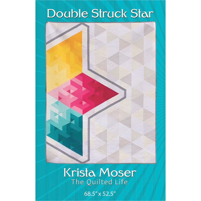Double Struck Star by Krista Moser + Yellow, Pink, & Aqua Quilt Kit