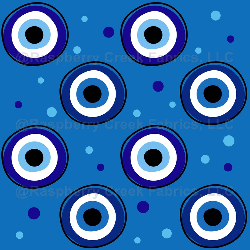 Evil Eye Pattern, Hamsa, Greek Eye, Turkish Eye, Nazar, Blue, Black