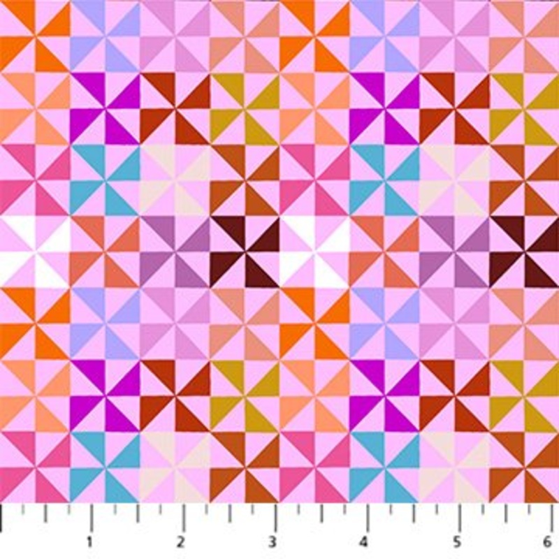 Piecework Quilt Fabric By Anna Maria Textiles Pinwheel - Playroom