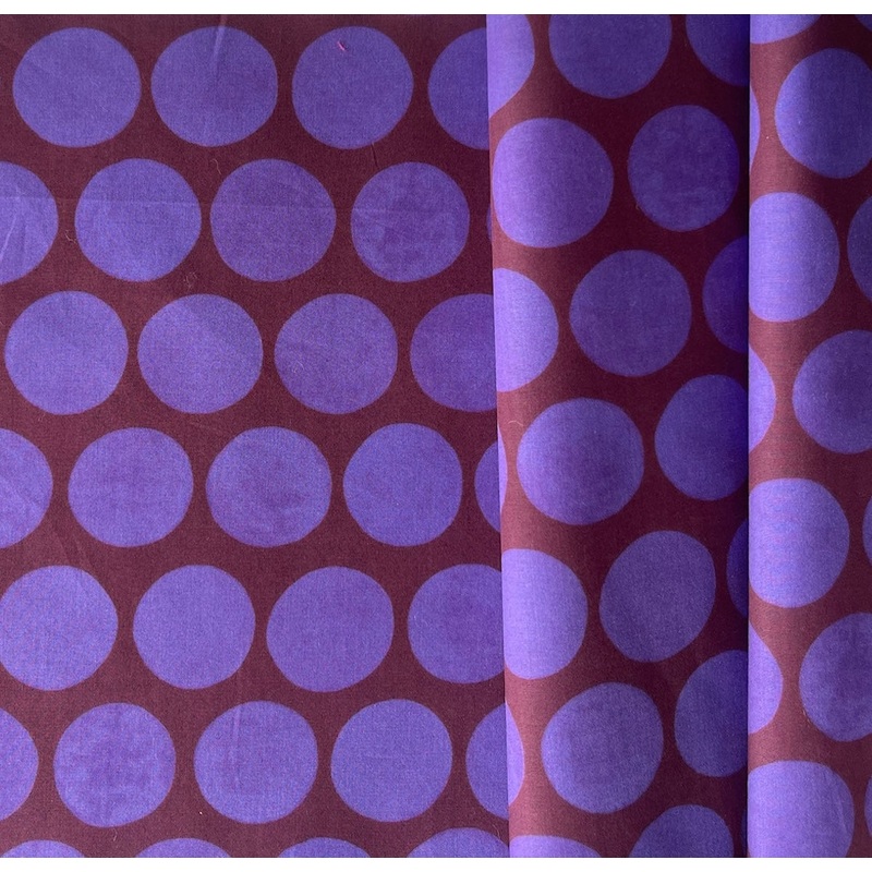 Vivid Violet Coin Dots on Sangria Cotton Poplin (Made in Italy)