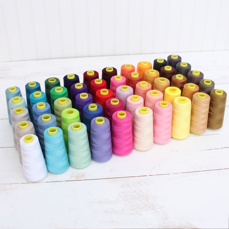 50 Cones Serger Thread Spun Polyester - 2750 yd Cones