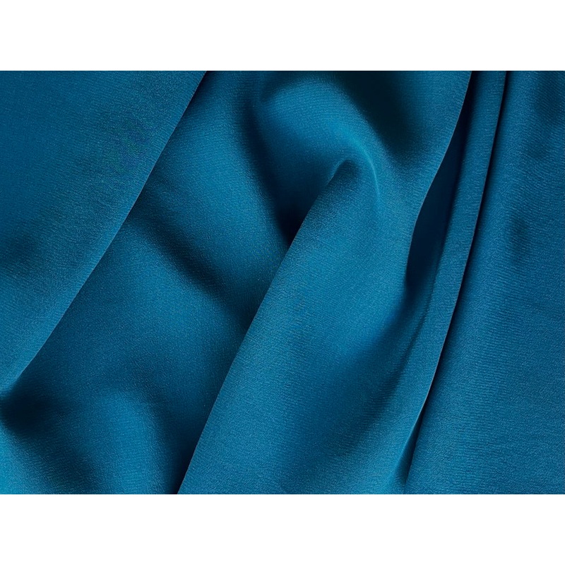 Deep Ocean Teal Blue Silk Crepe de Chine