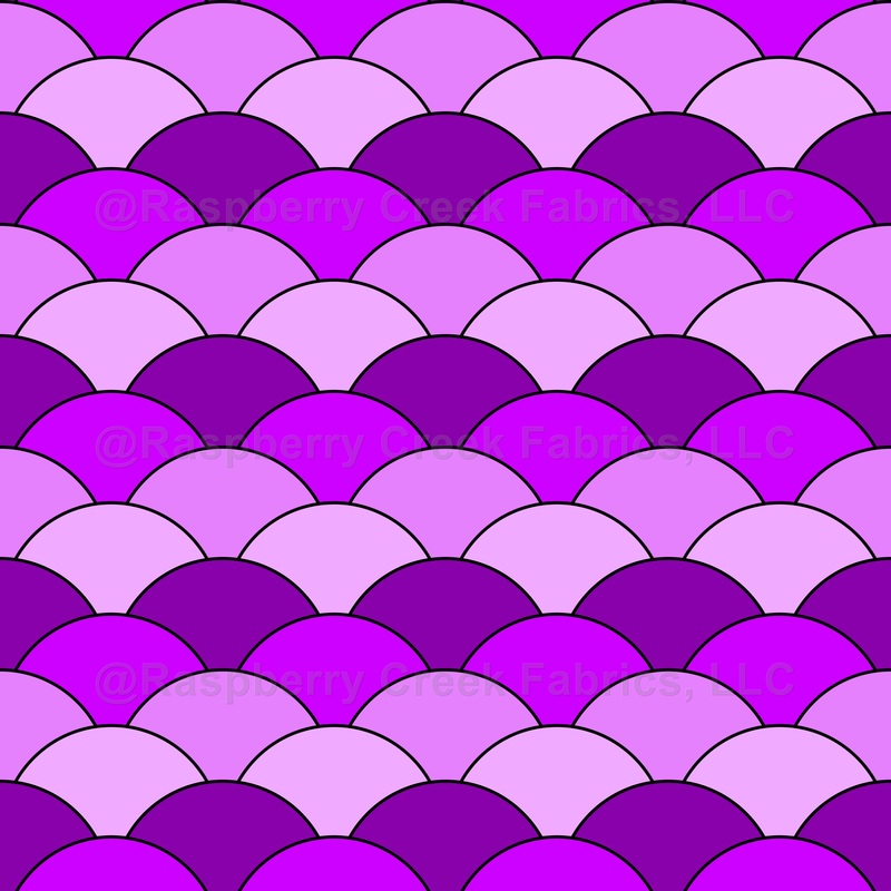 Fish Scales, Fans, Japanese Pattern, Purple