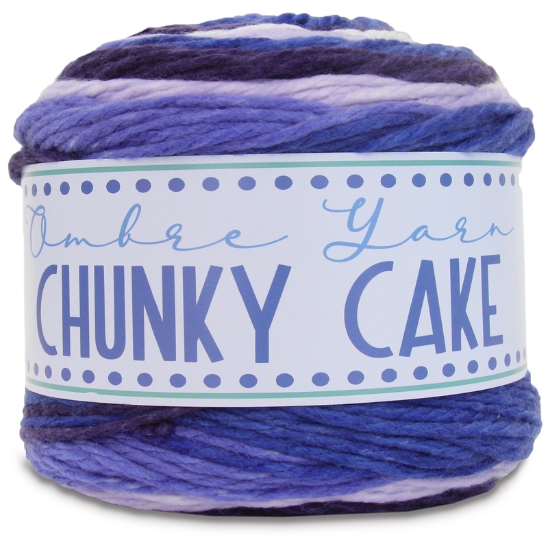 Ombre Yarn - Big Chunky Yarn Cake - Bluebonnet Morning , 300g (316 Yards) Thick Super Bulky #6