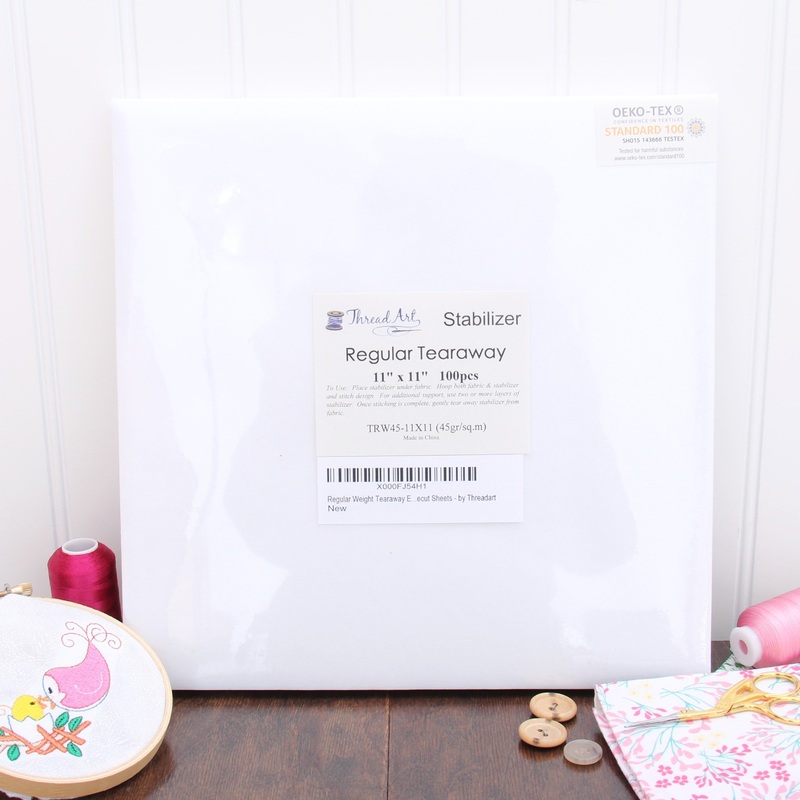Regular Tearaway Embroidery Stabilizer - 11x11 100 Precut Sheets