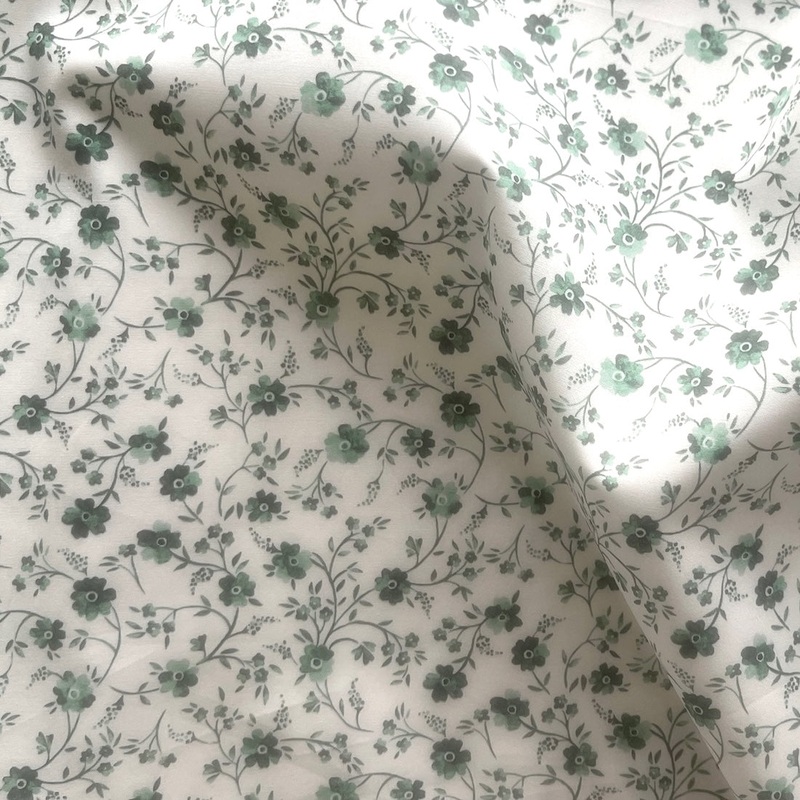 Scattered Blossoms Pine Liberty of London Tana Cotton Lawn (Made in Italy)