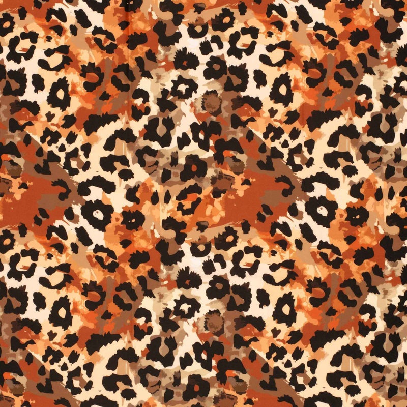 Swimwear Jersey | Digital Print Animals Brique | Oeko-Tex Stretch Knit