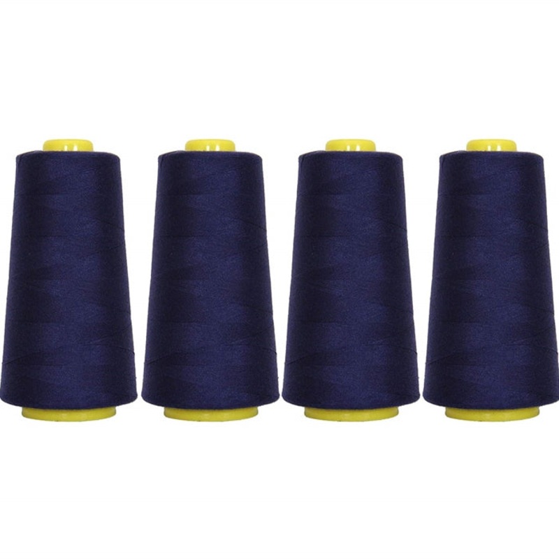 Four Cone Set of Polyester Serger Thread - Navy 234 - 2750 Yards Each