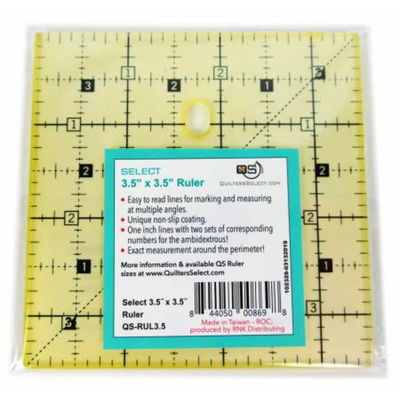 Quilters Select Non-Slip Ruler 3-1/2in x 3-1/2in