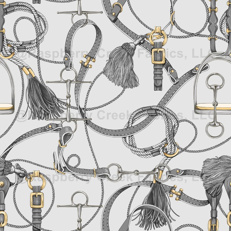 Rider Chic - White with Grey Tack Fabric