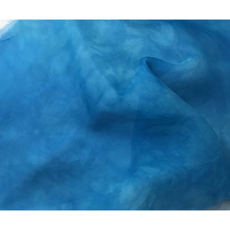 Turquoise Blue - Hand Dyed Silk Organza