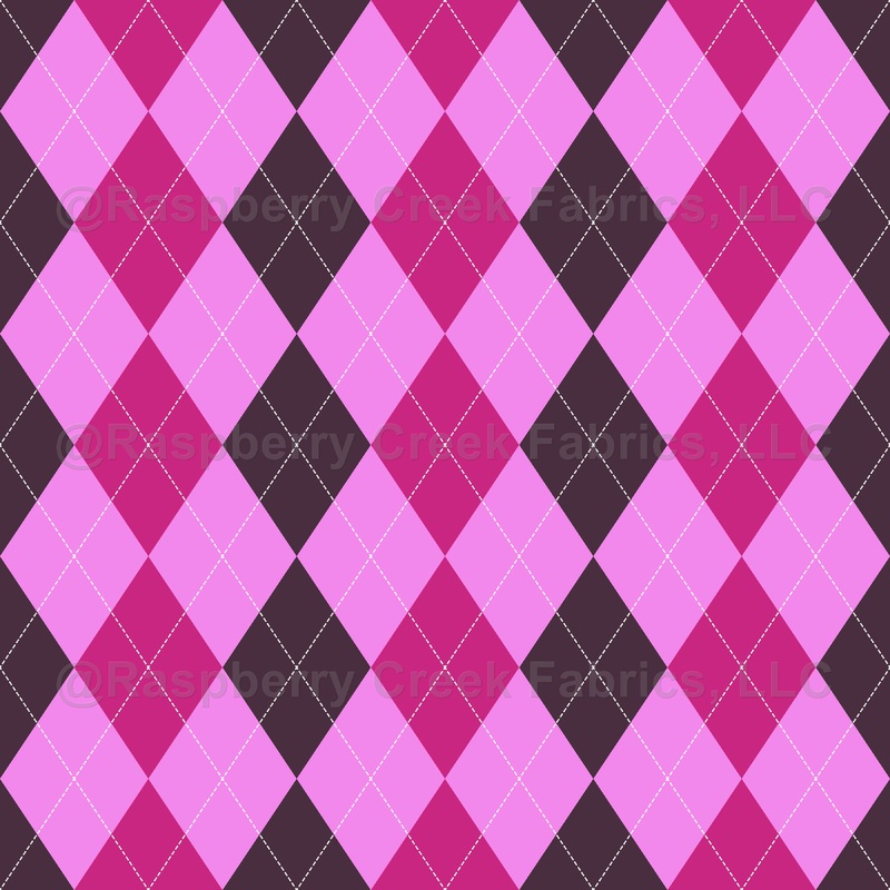 Argyle Pattern, Baby Pink Purple Pink, White Stitching