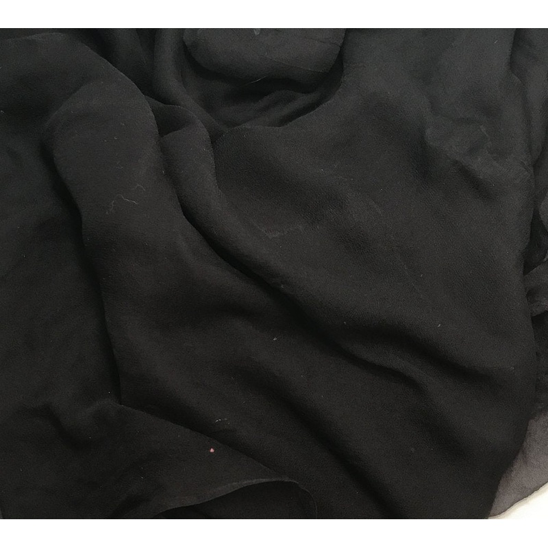 Black - 3mm Hand Dyed Silk Gauze Chiffon