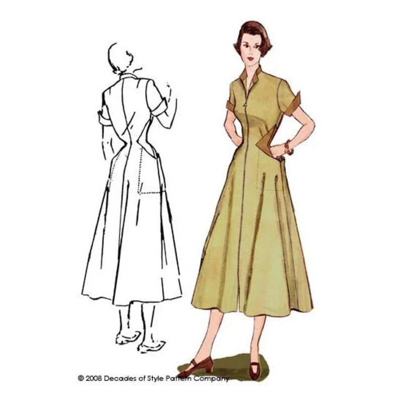 Decades of Style - #5002 1950s Diamond Dress - PDF and Printed Pattern