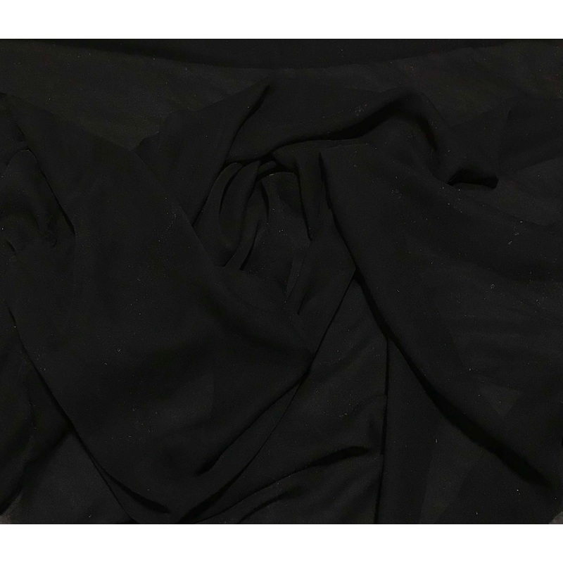 Black - 8mm Silk Chiffon Fabric 45" wide