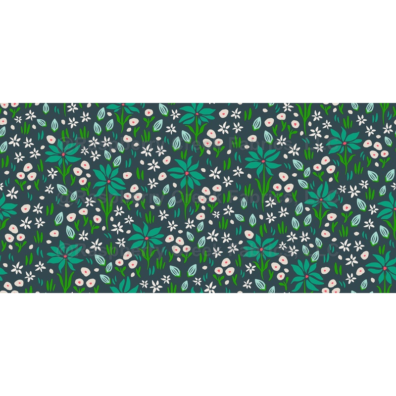 Emerald Bloom - Ditsy Floral Pattern