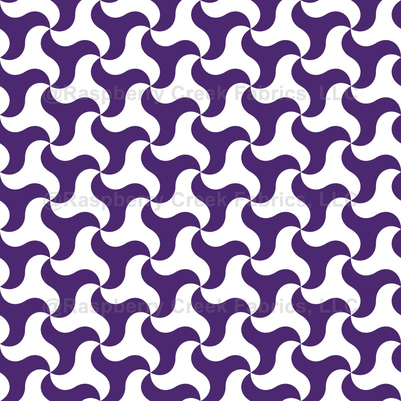 Houndstooth Pattern, Triskelion, Purple and White