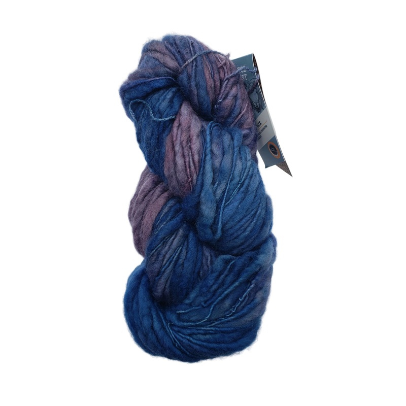 Slubby - WILD BLUEBERRY - Merino/Blue Face Leicester - Hand Dyed Textured Yarn Thick and Thin