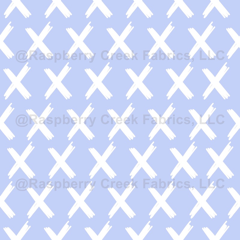 X's Allover - White on Light Blue