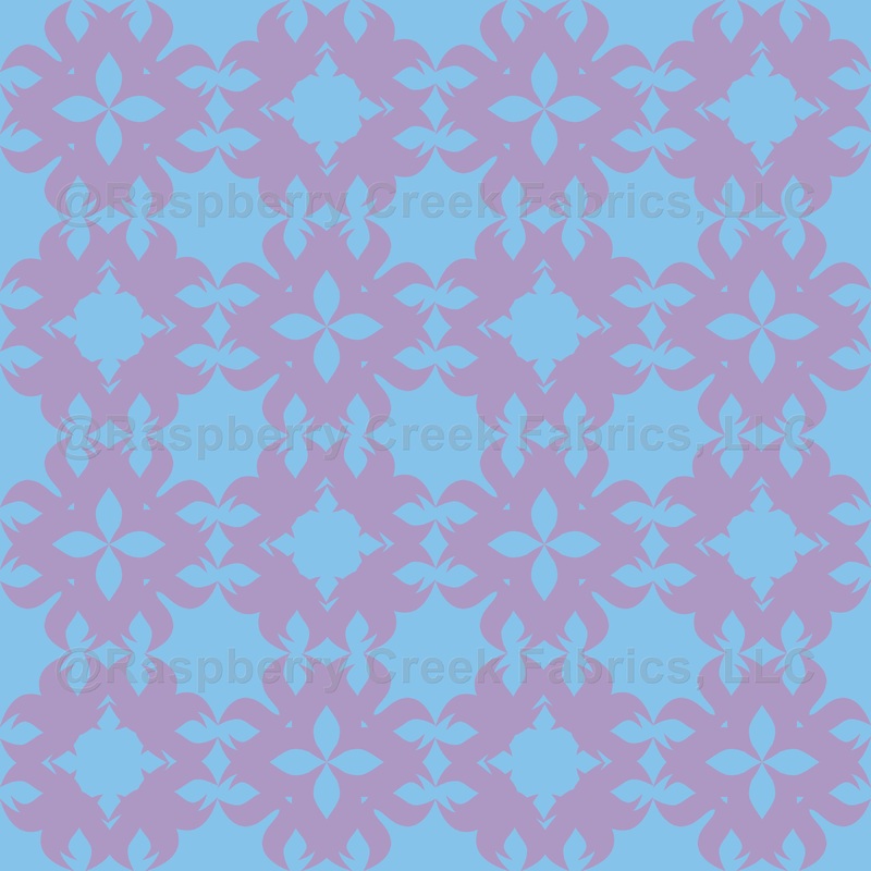 Floral Pattern, Tribal Flowers, Pink and Baby Blue