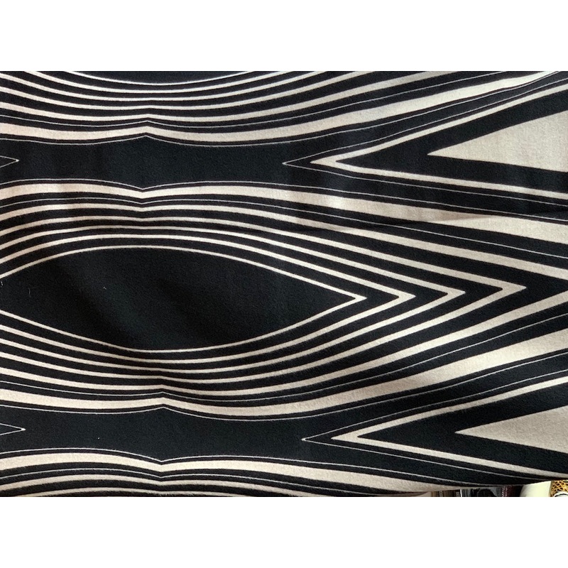 Soft Black & Ivory Over-Sized Marquise Wool Coating (Made in Italy)