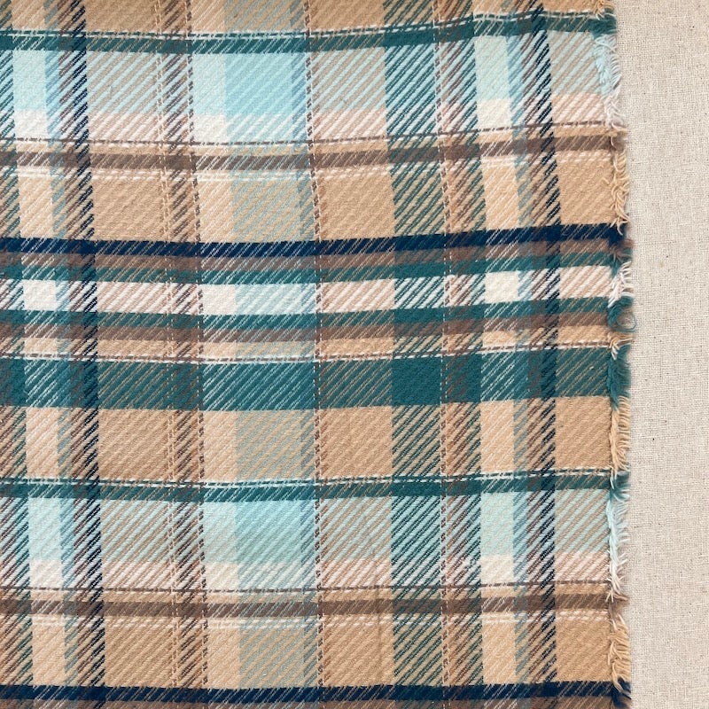 Art Gallery - Highland Flannel - Royal Plaid Twill - Horizon