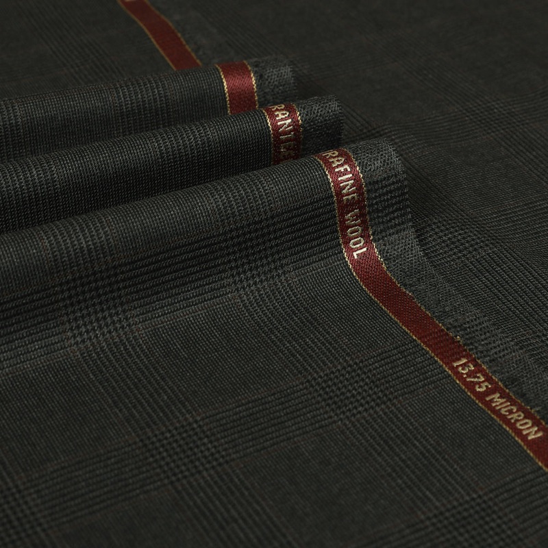 Platinum - Glen Check with Guarded Box Super 200's Wool Charcoal