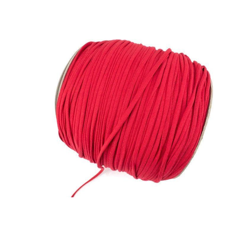 Red Cotton Knit Jersey Spaghetti Strap Trim Hollow Tube Tubular Trim 10 yards