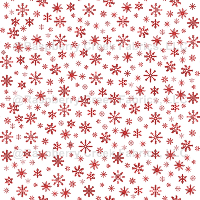 Red Snowflakes on White