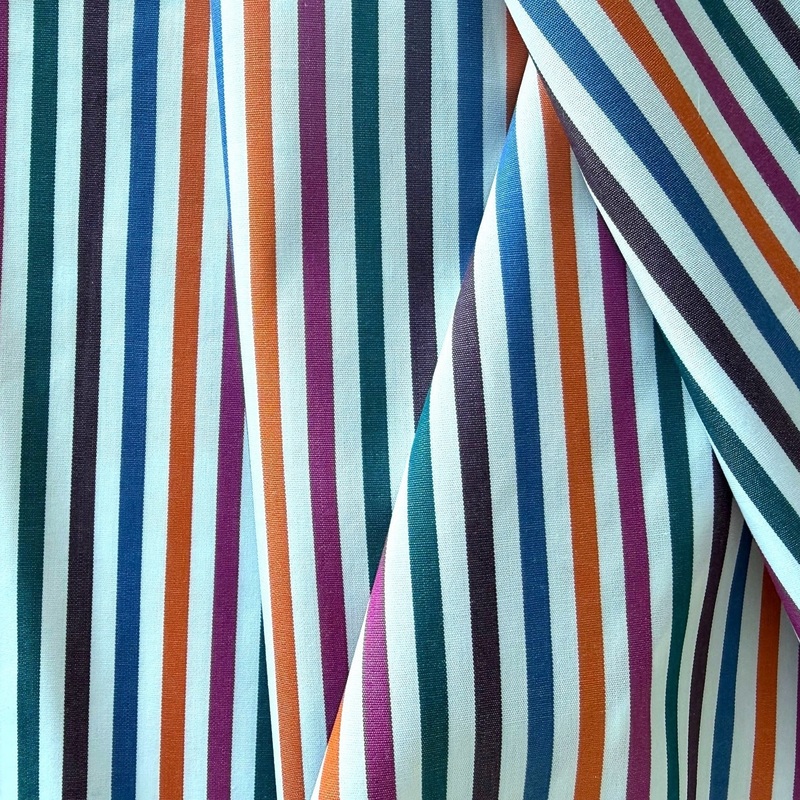 Urban Rainbow Striped Crisp 2-Ply Cotton Shirting (Made in Italy)