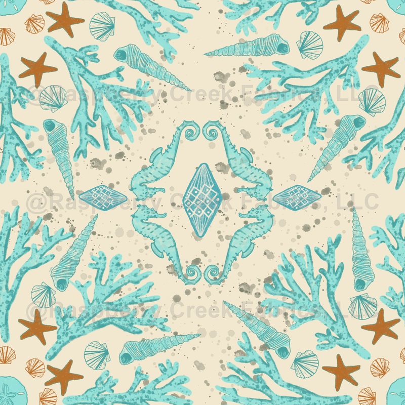 Sand and Sea Beach Boho Coral Mandalas