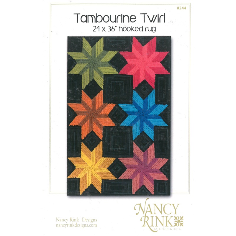 Tambourine Twirl 24x36" Hooked Rug - Nancy Rink Designs Rug Pattern