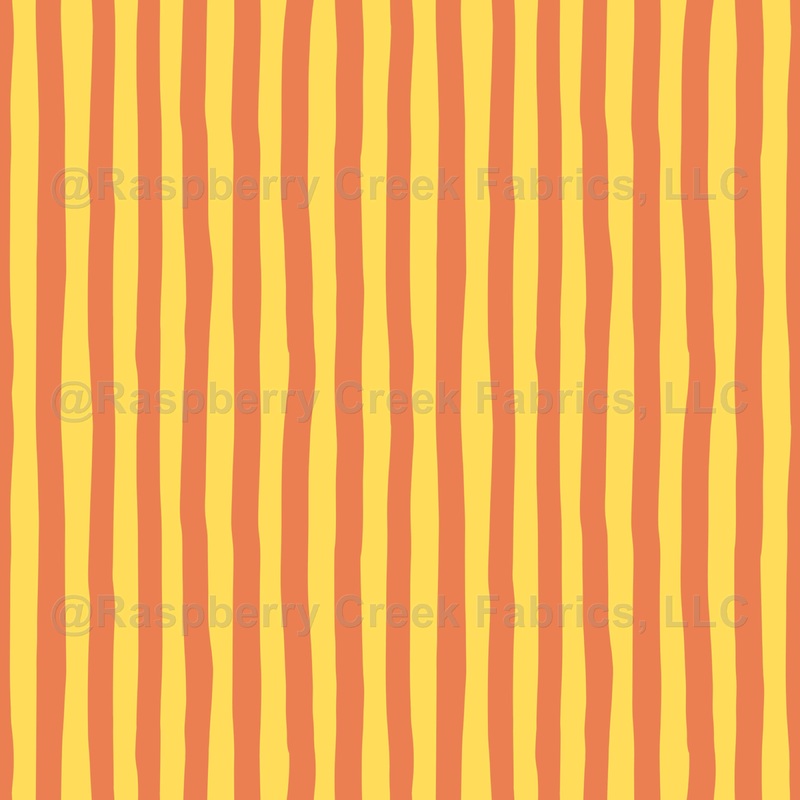 Yellow & Light Orange Wonky Stripes