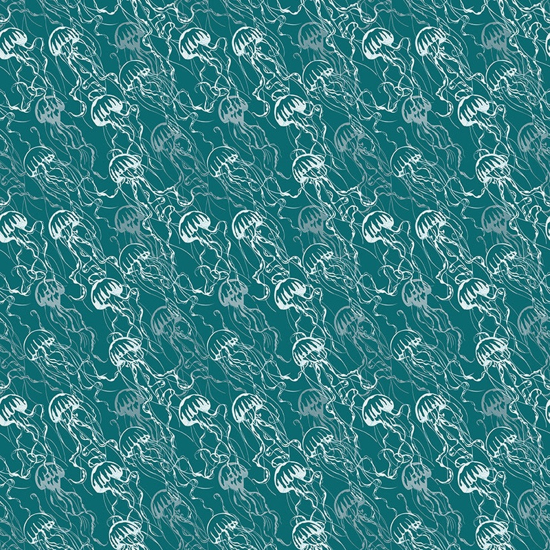Reef Jellies Jade Yardage by Corinne Wells for Riley Blake Designs | C17274-JADE