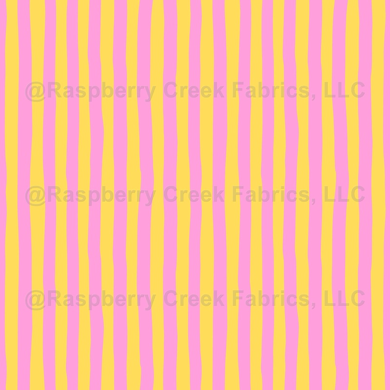 Yellow & Light Pink Wonky Stripes