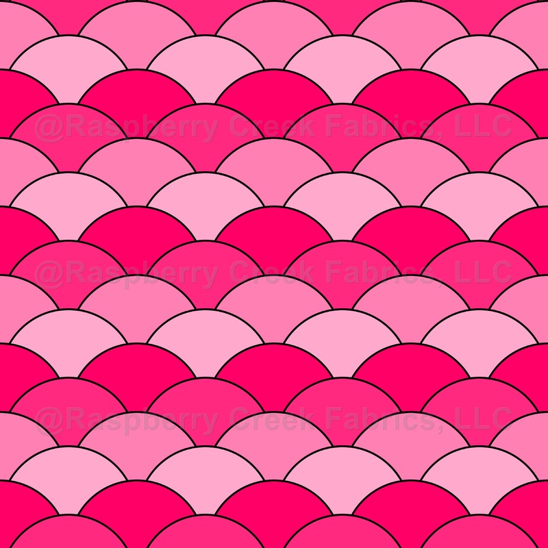 Fish Scales, Fans, Japanese Pattern, Pink