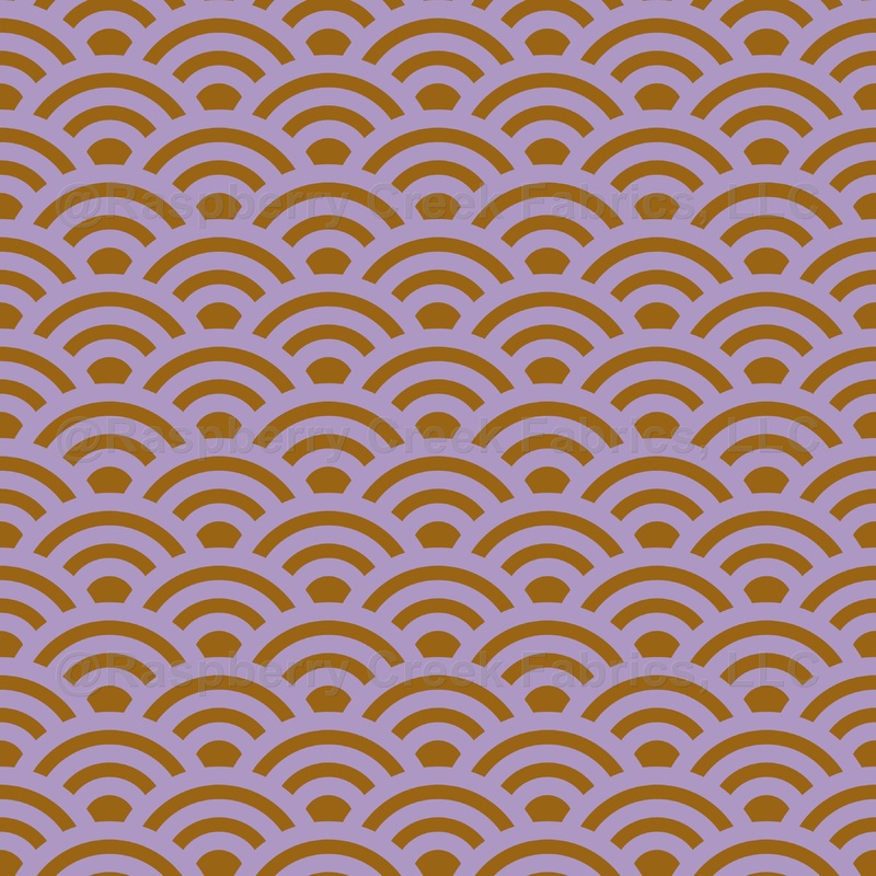 Seigaiha, Waves, Traditional Japanese Pattern, Pink and Orange Gold