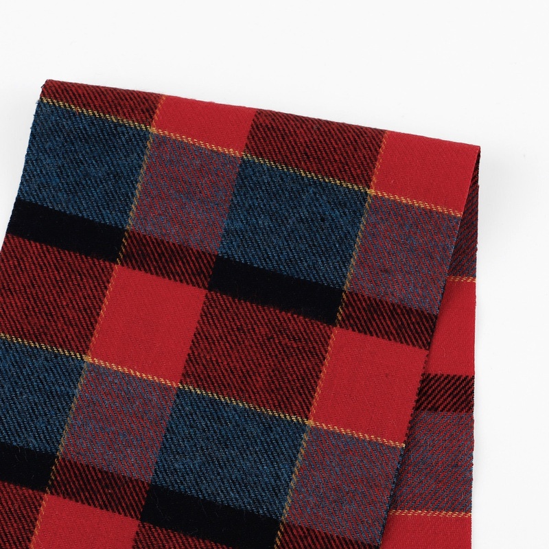 Shadow Check Brushed Cotton Twill - Red