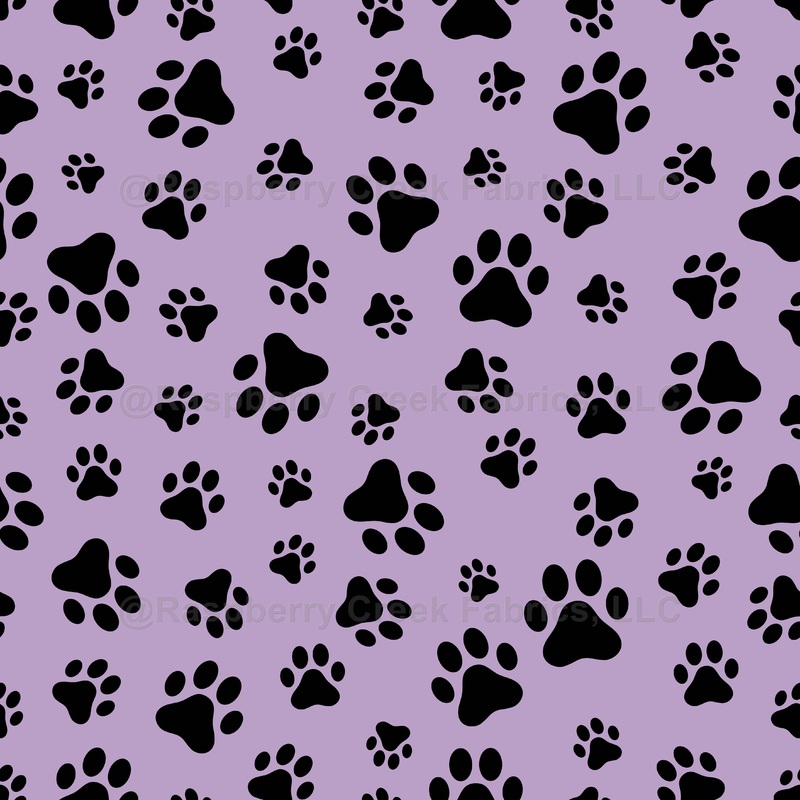 Pattern Of Paws, Black Paws, Dog Paws, Purple