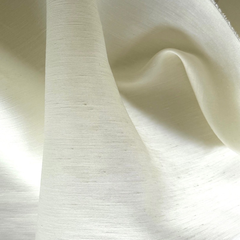 Semi-Sheer Natural Slubbed Silk & Linen Organza (Made in Italy)