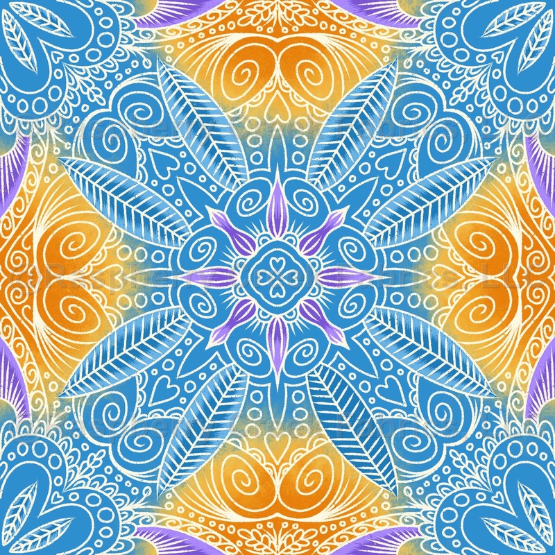 Sun Set Mandala Blue