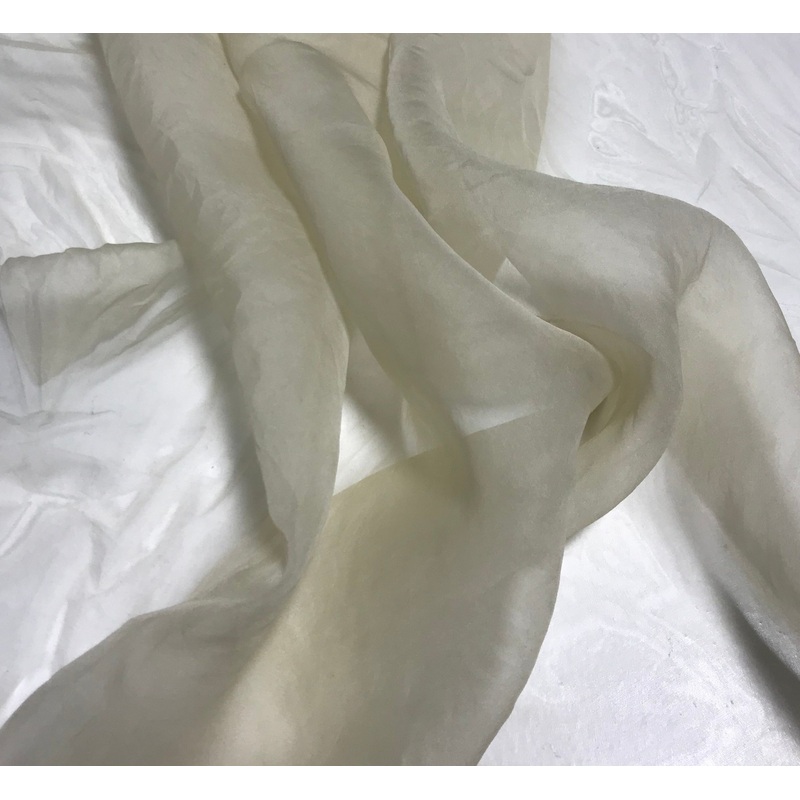 Ecru - Hand Dyed Silk Organza