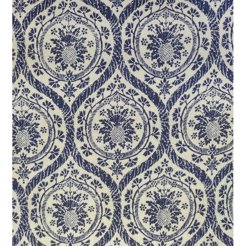 PINEAPPLE SCROLL-PALAZZO PRINT NAVY - NATURAL