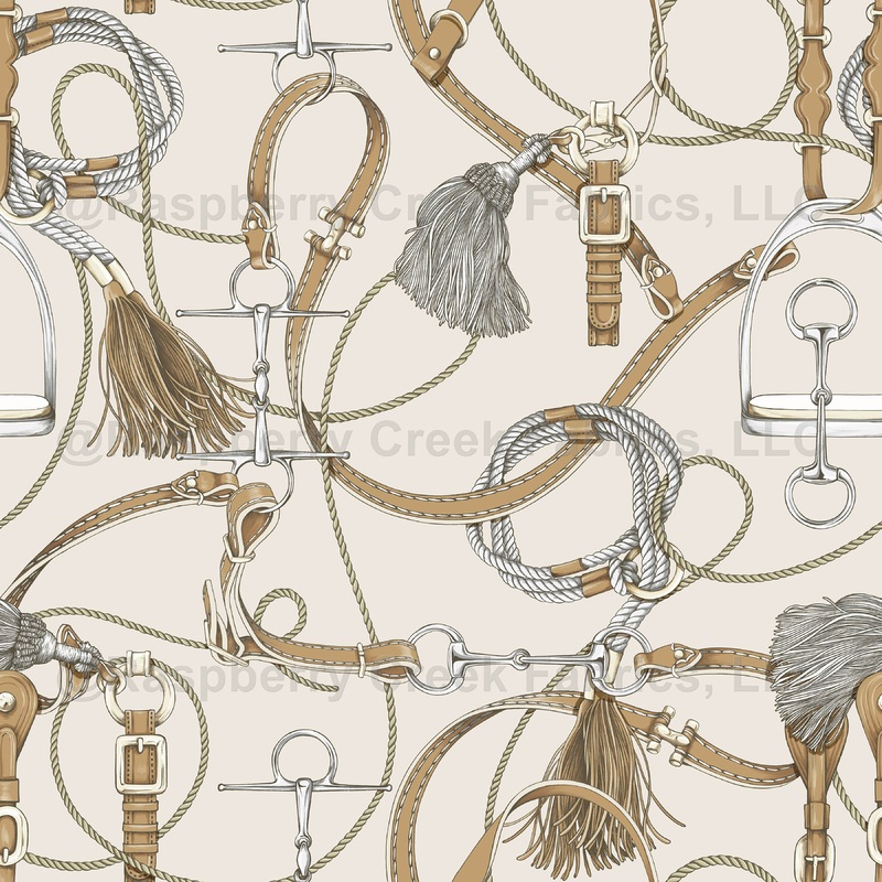 Rider Chic - Cream with Light Brown Tack Fabric
