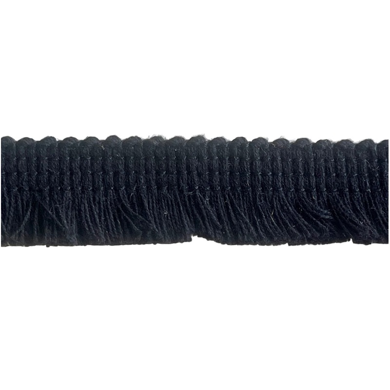 5/8" Onyx Cotton Fringed Piping Trim (Made in France)
