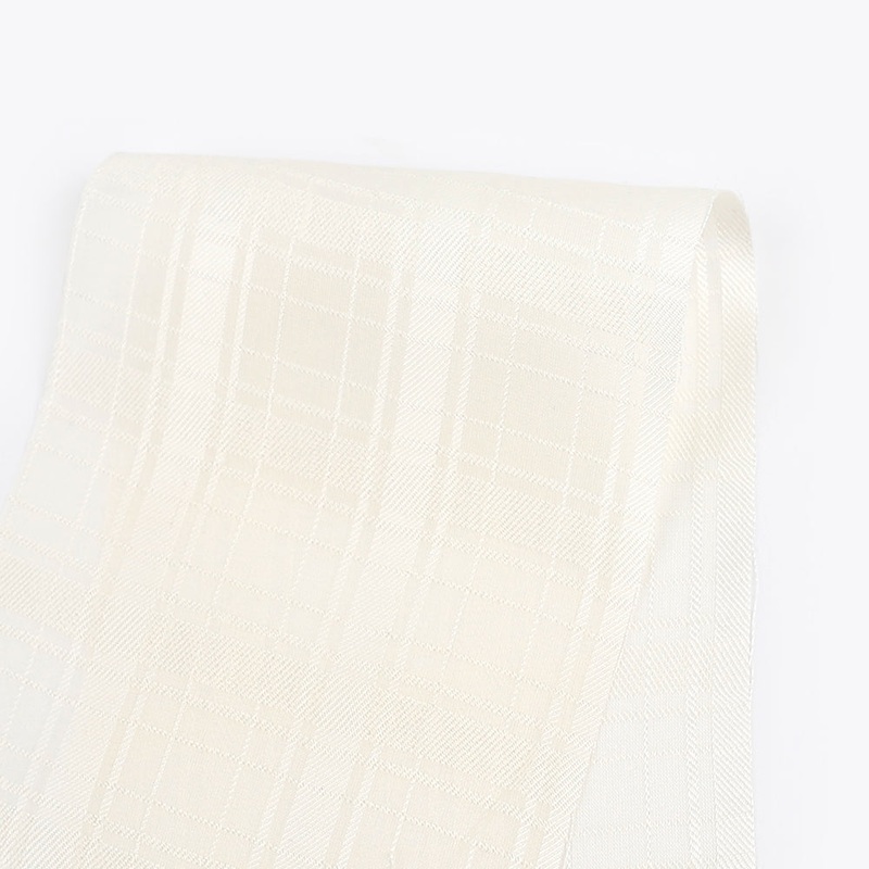 Sateen Check Silk/Viscose - Ivory