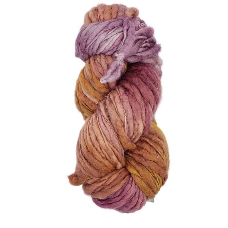 Slubby - SPRING BLOOMS - OOAK - Merino/Blue Face Leicester - Hand Dyed Textured Yarn Thick and Thin